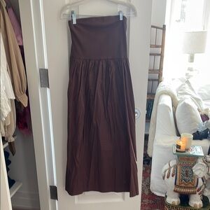Elegant Brown Women's midi dress